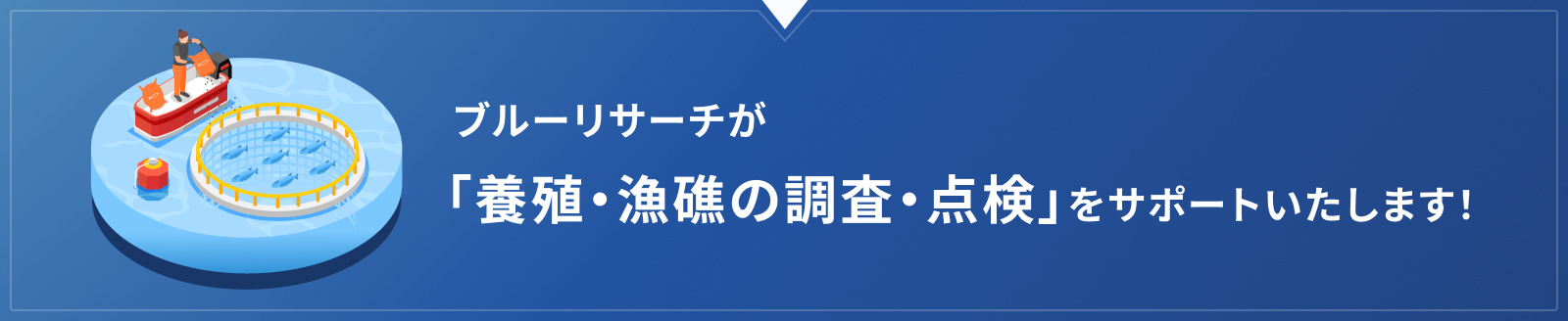 ブルーリサーチが「養殖・漁礁の調査・点検」をサポートいたします！